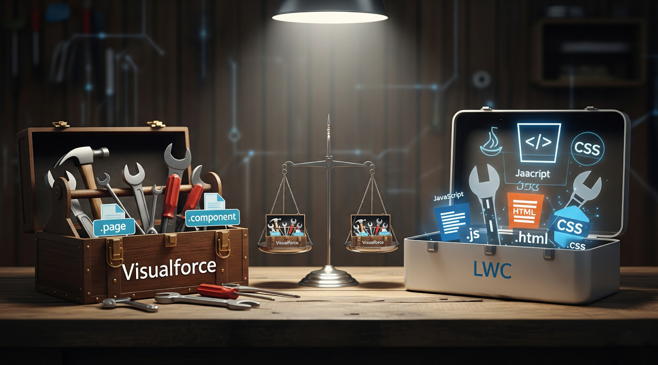 A banner illustrating why Salesforce Visualforce is still a powerful tool for PDF generation and email templates in 2024.