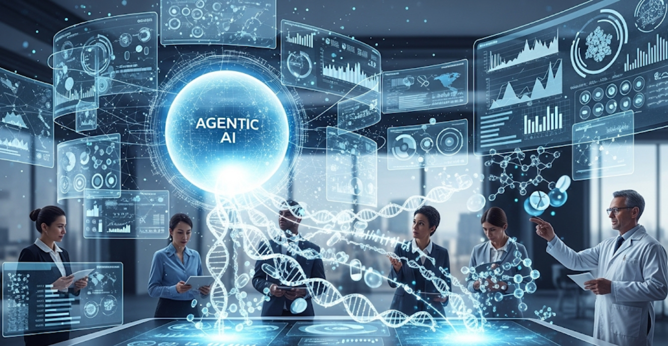 Conceptual image of AI and data analysis